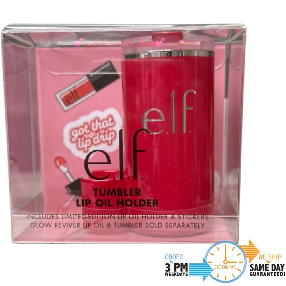 e.l.f Cosmetics Tumbler Lip Oil Holder Clip On - Red Delicious Fits Stanley cup